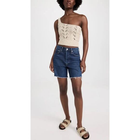 Citizens of Humanity Marlow Long Shorts Cut Hem Cut Hem Fiorella NEW - Size 32 - Picture 2 of 8